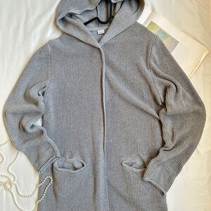 Gray long Hooded - Sweater